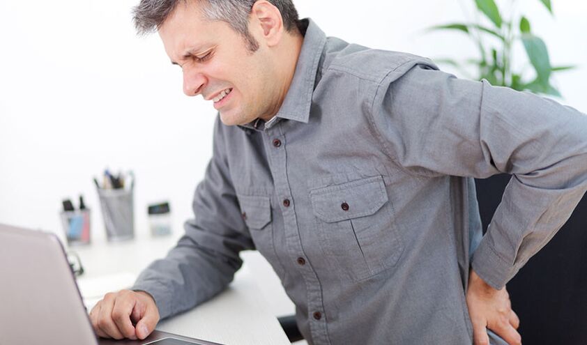 Back pain due to osteochondrosis due to sedentary work